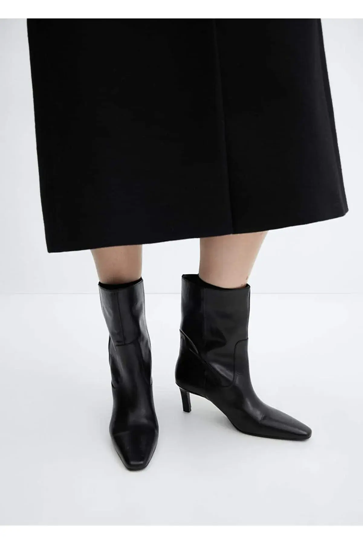 MANGO Kitten topuklu deri çizme