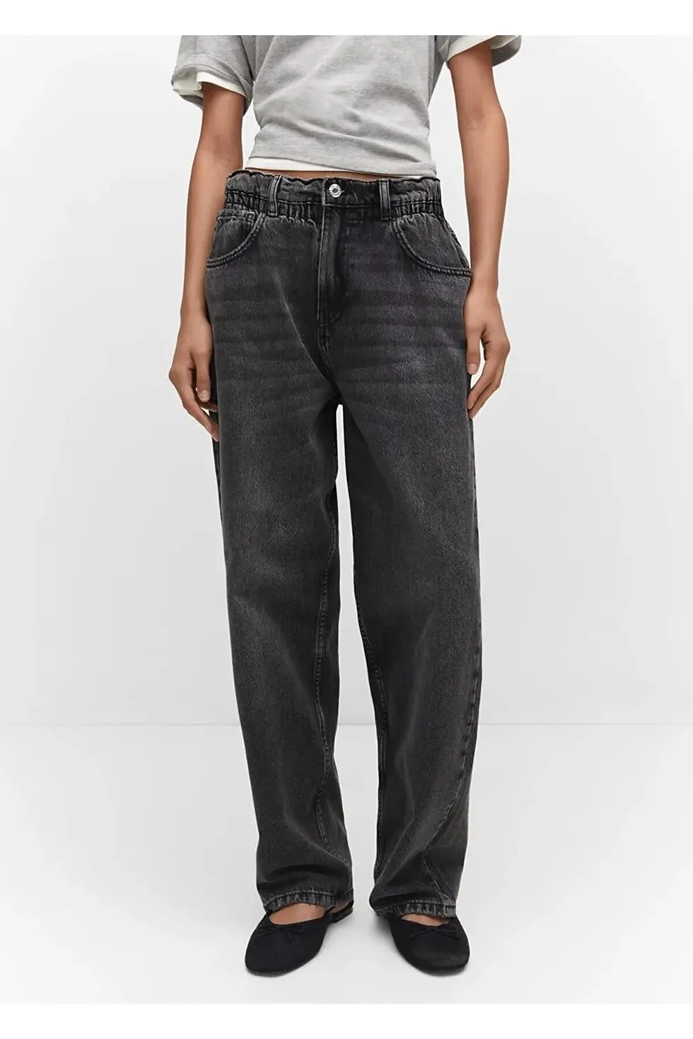 Миниатюра: Mango Düz kesim Slouchy jean pantolon