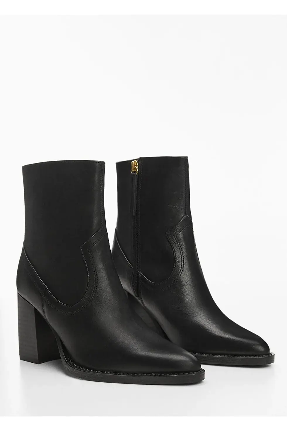 Thumbnail: Mango Blok topuk deri kısa bot