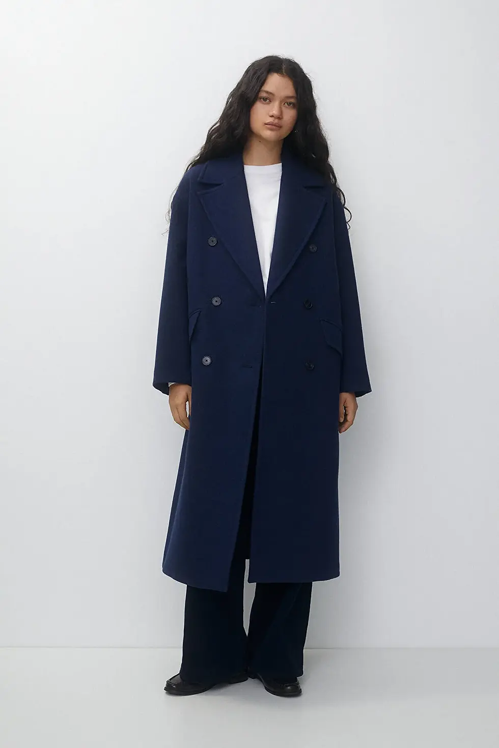 Thumbnail: Pull & Bear Uzun oversize kaşe kaban