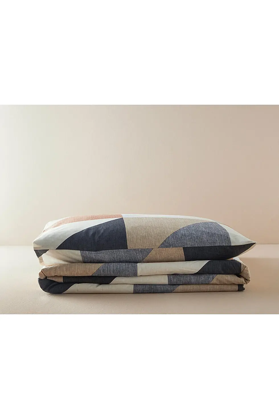 Thumbnail: English Home Triad Kolay Ütülenir Tek Kişilik Nevresim Seti 160x220 Cm Gri - Bej