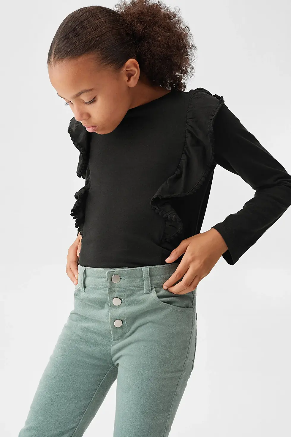 Thumbnail: MANGO Kids  Trousers & leggings Pastel Green