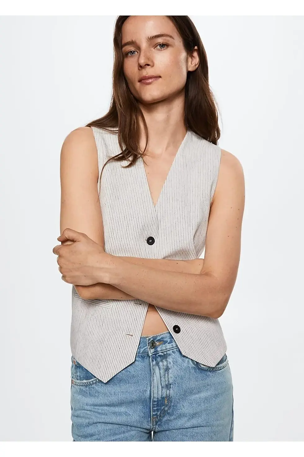 Миниатюра: Mango Paçaları Dikişsiz Denim Bermuda Şort