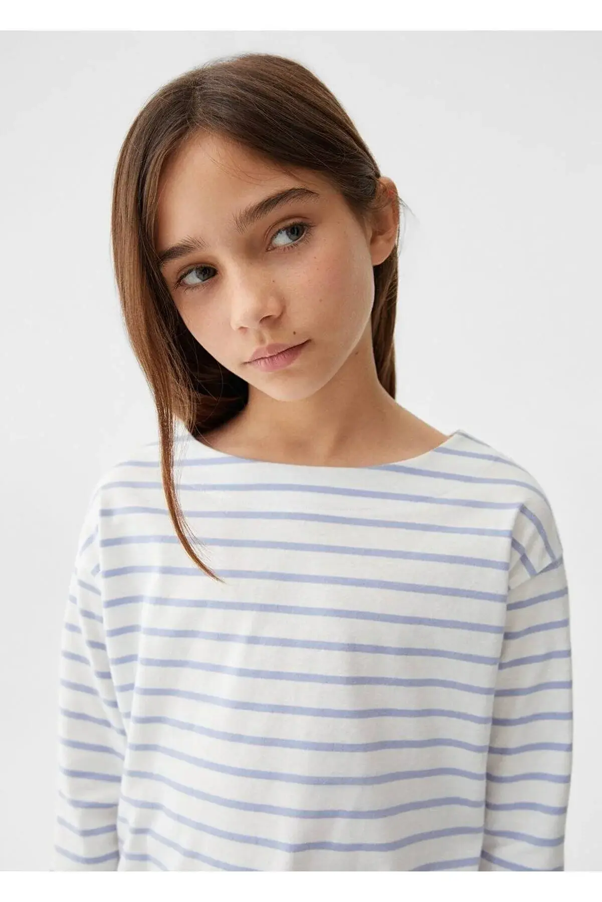 MANGO Kids Çizgili Uzun Kollu Tişört