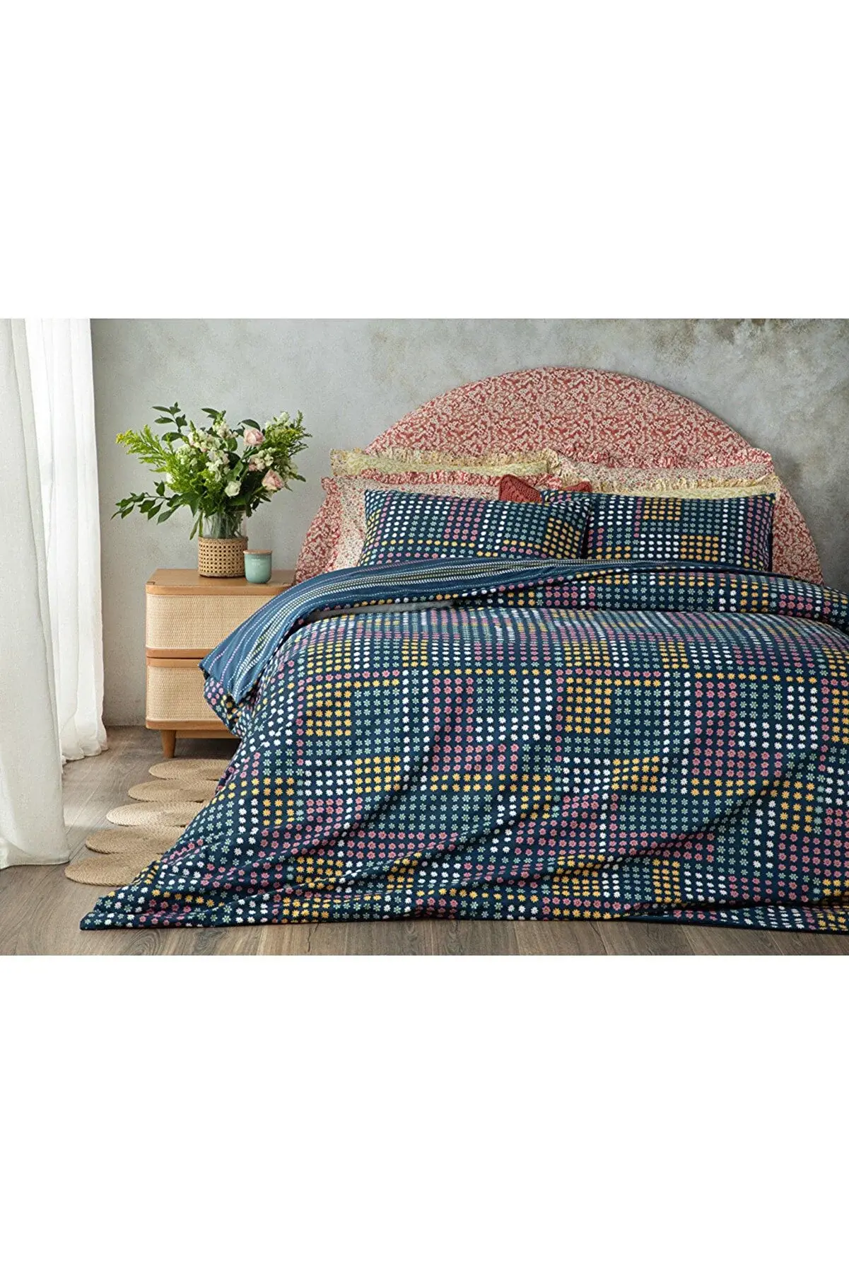 English Home Daisy Patchwork Pamuklu Çift Kişilik Nevresim Setı 200x220 Cm Laciv