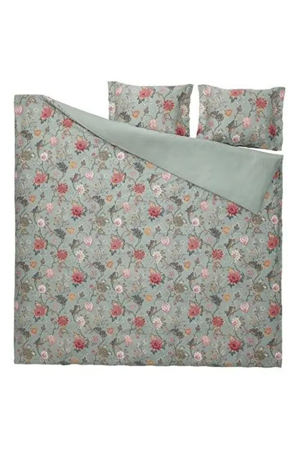 Thumbnail: IKEA Çift Kişilik Nevresim Takımı, Çiçek Desenli Meridyendukkan Saten Görünümlü