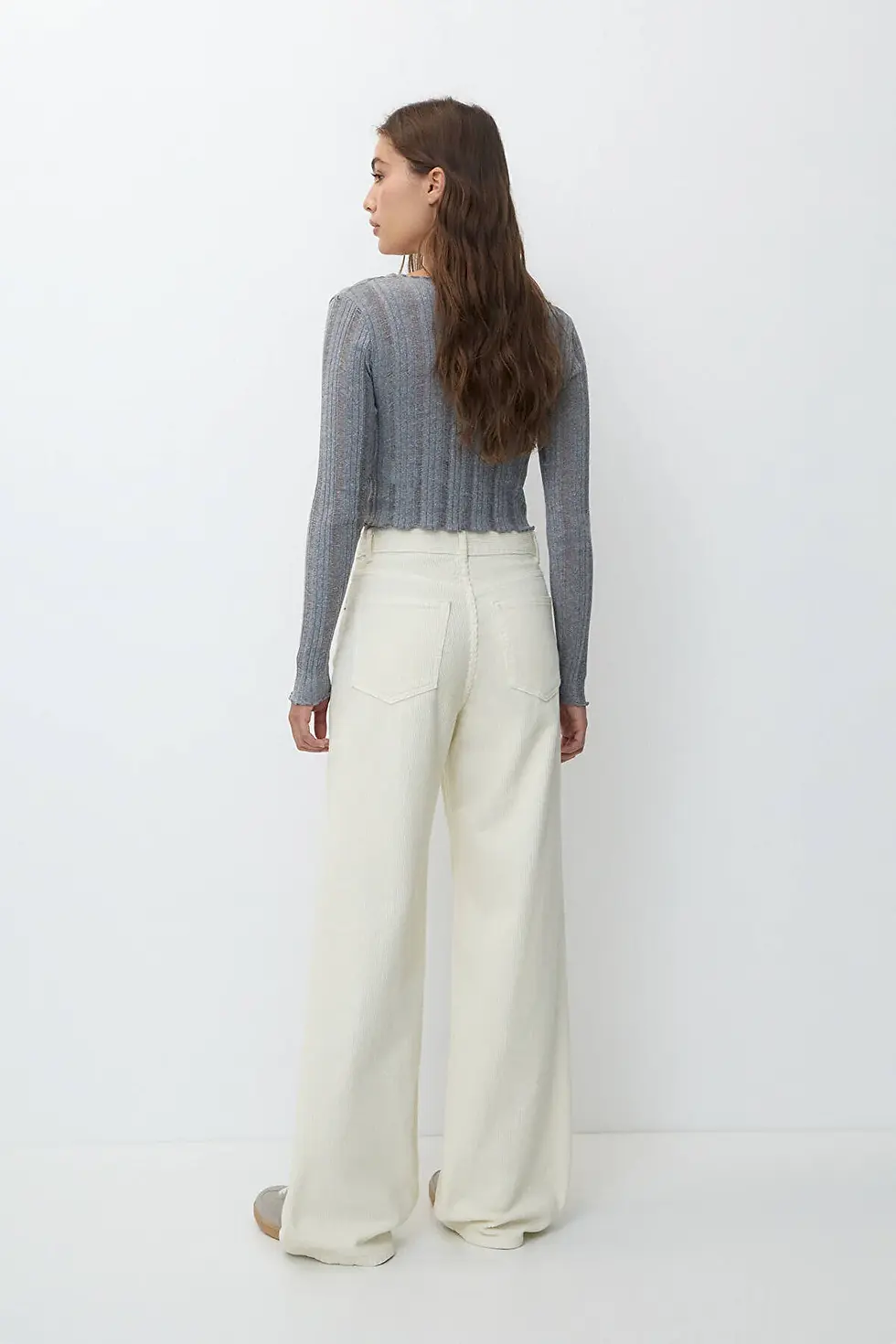 Thumbnail: Pull & Bear Wide leg fitilli kadife pantolon