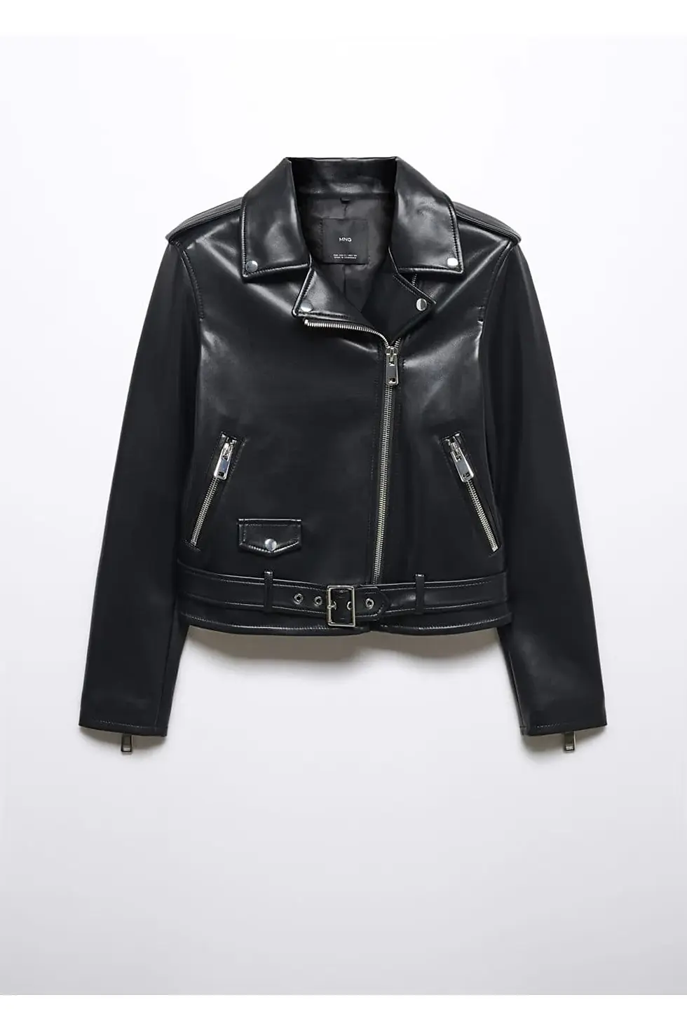 Thumbnail: Mango Deri görünümlü biker ceket