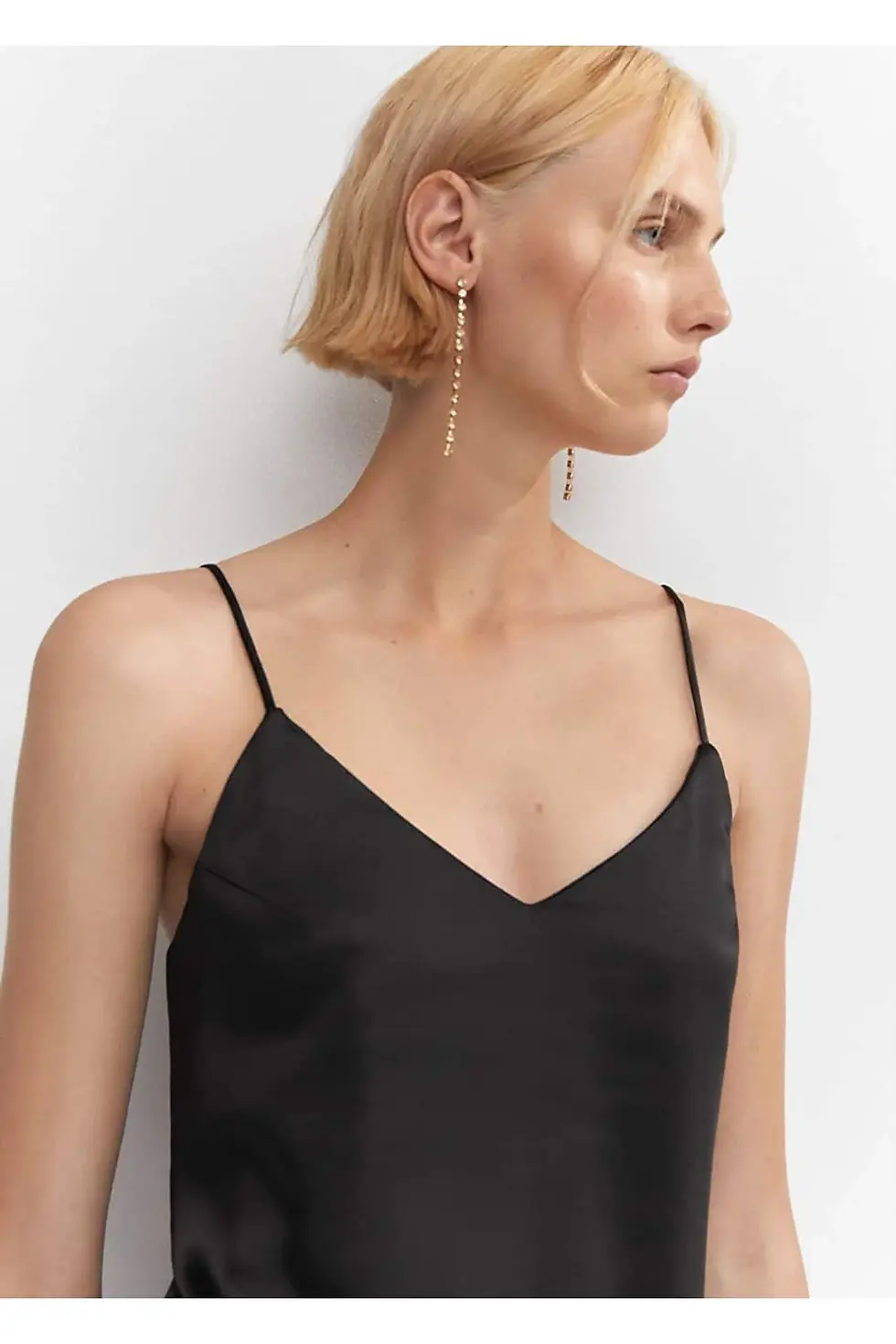 Миниатюра: Mango Yanı yırtmaçlı saten elbise