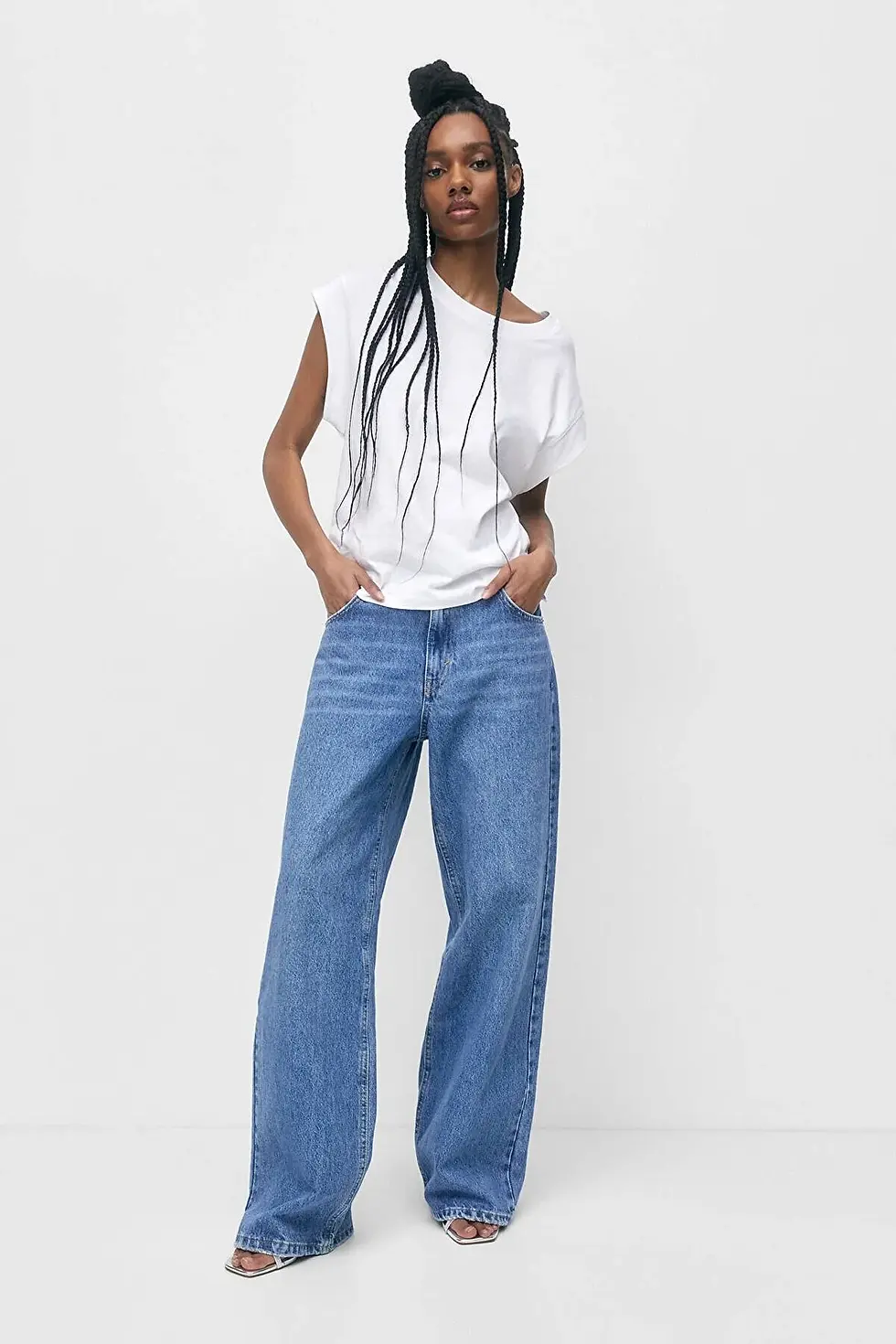 Thumbnail: Pull & Bear Kadın Şeritli basic japone kollu t-shirt