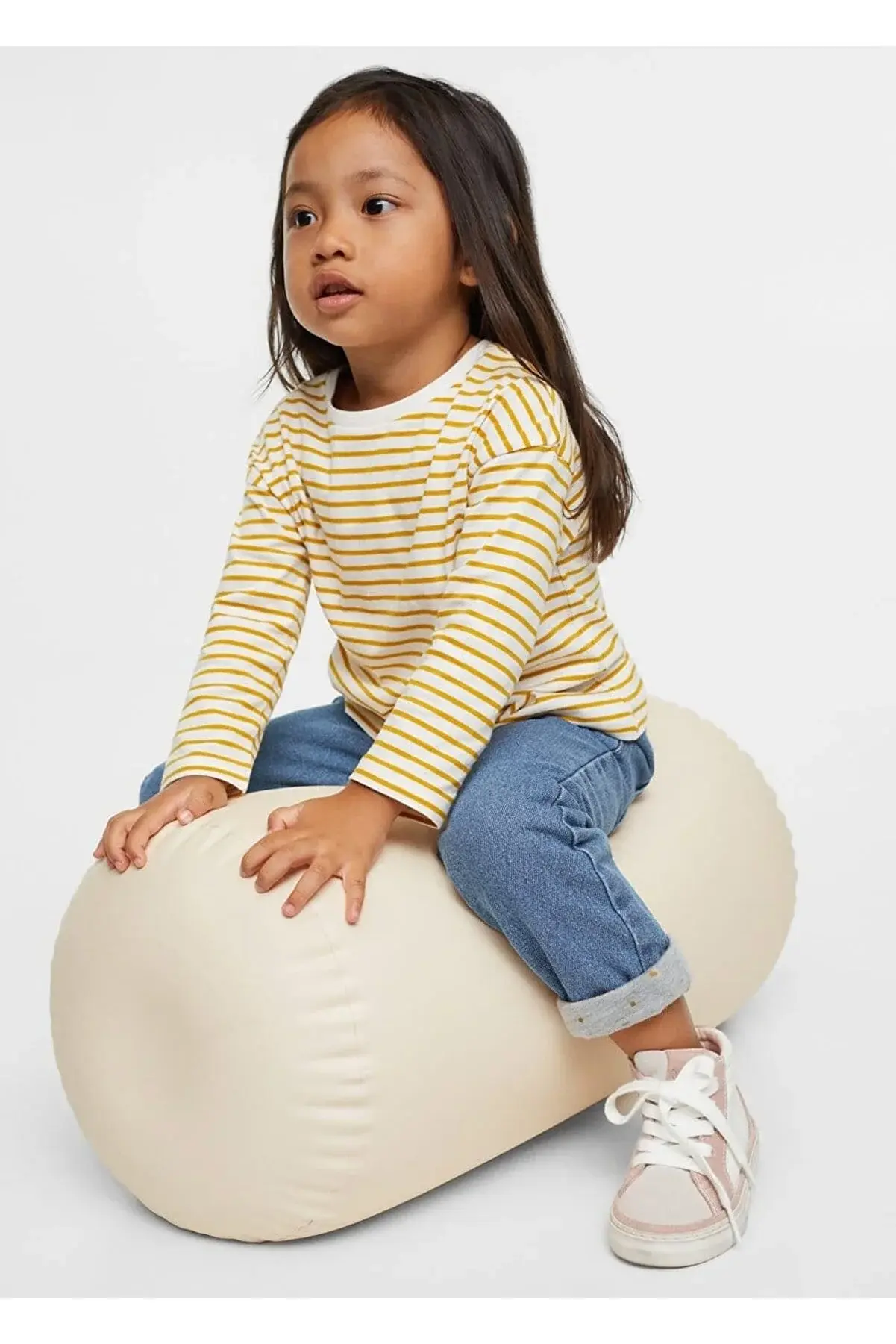 MANGO Baby Çizgili Uzun Kollu Tişört