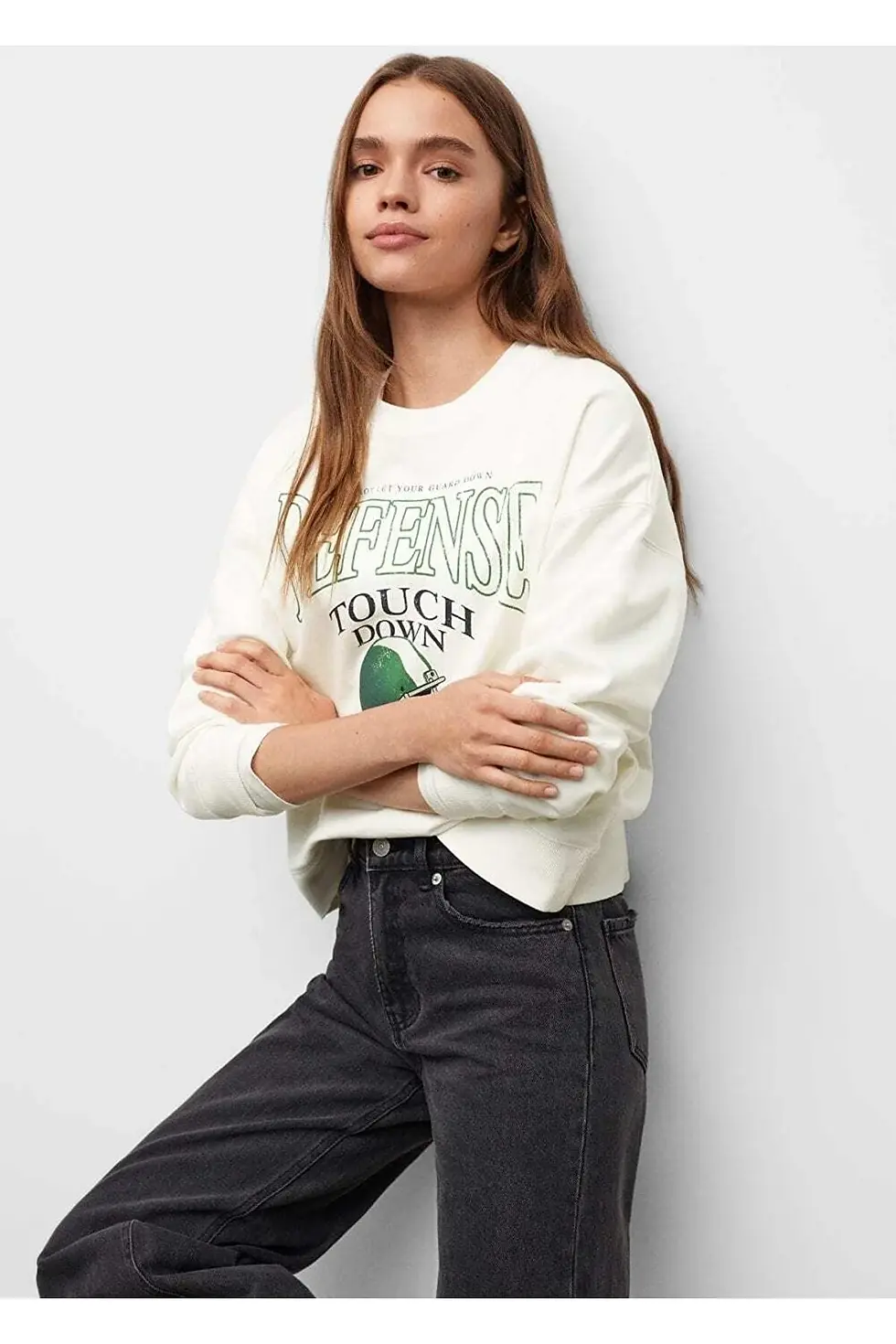 Thumbnail: Mango Teen Mesajlı Pamuklu Sweatshirt