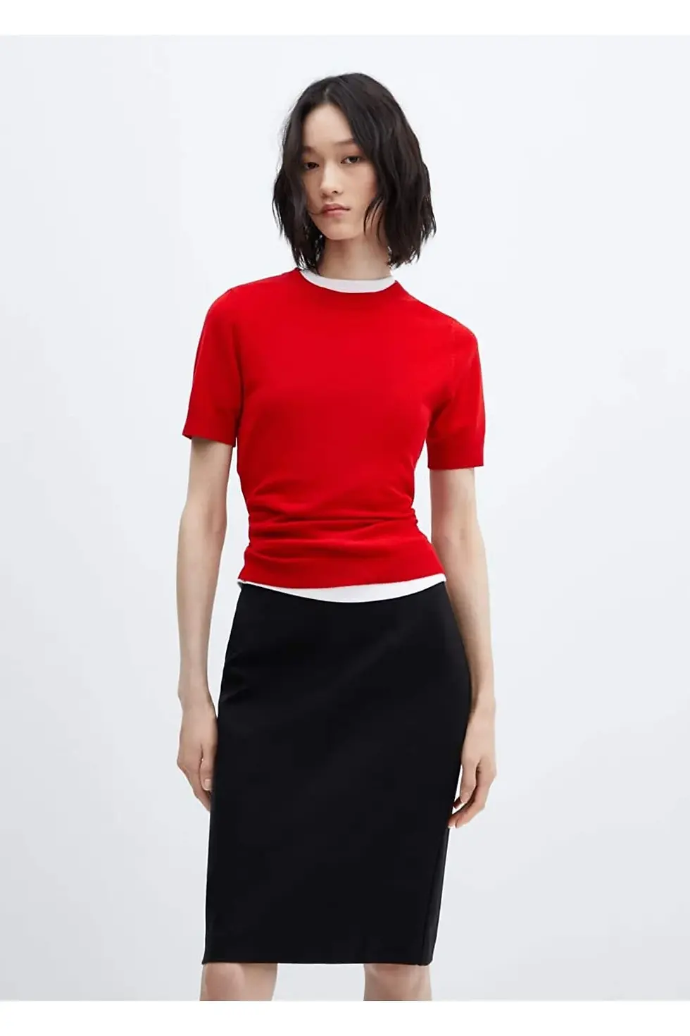 Thumbnail: Mango Roma Dokuma Yırtmaçlı Kalem Etek