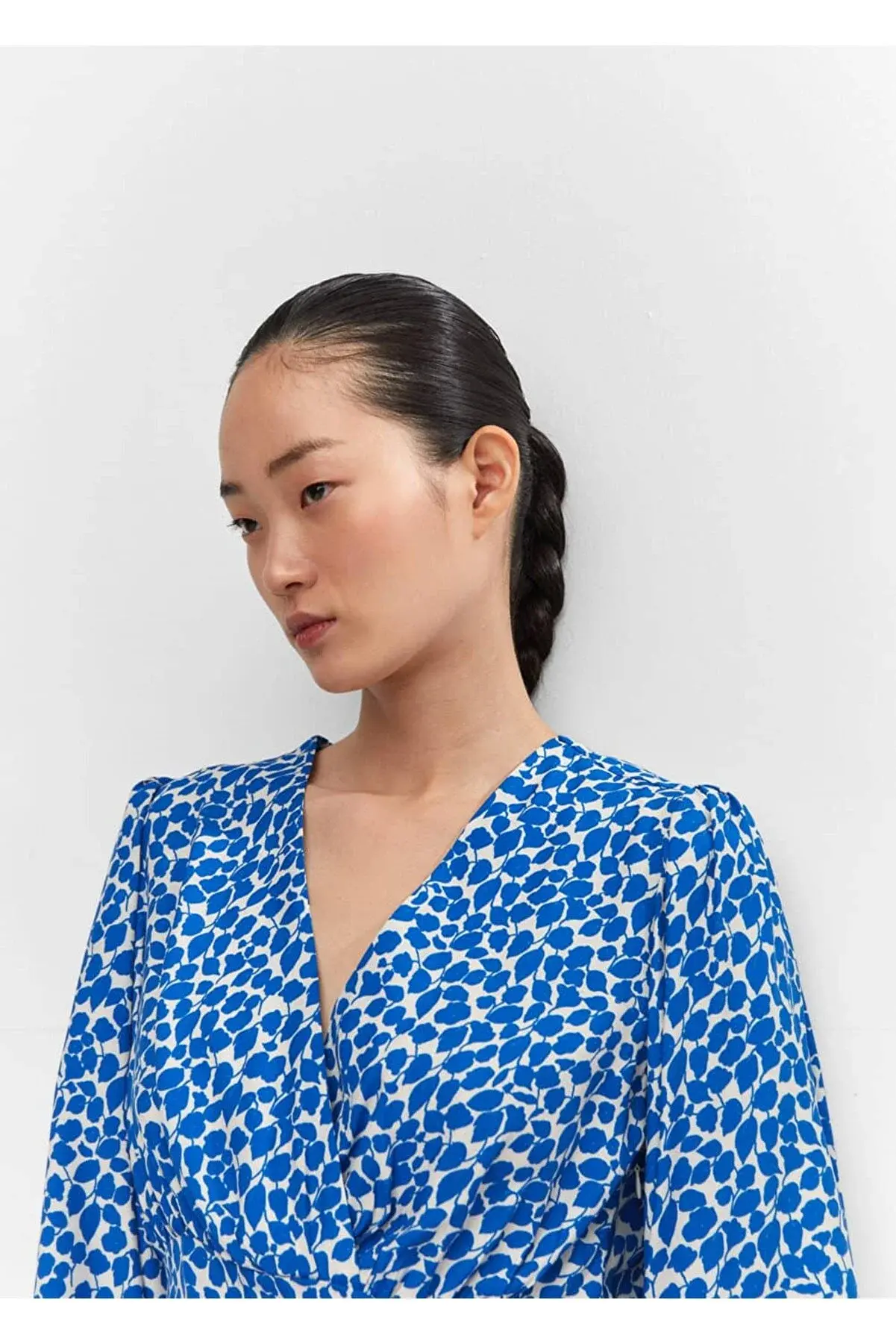 Mango Desenli volanlı elbise