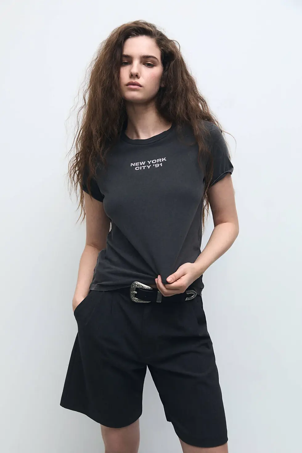 Thumbnail: Pull & Bear Grafik baskılı soluk efektli kısa kollu t-shirt