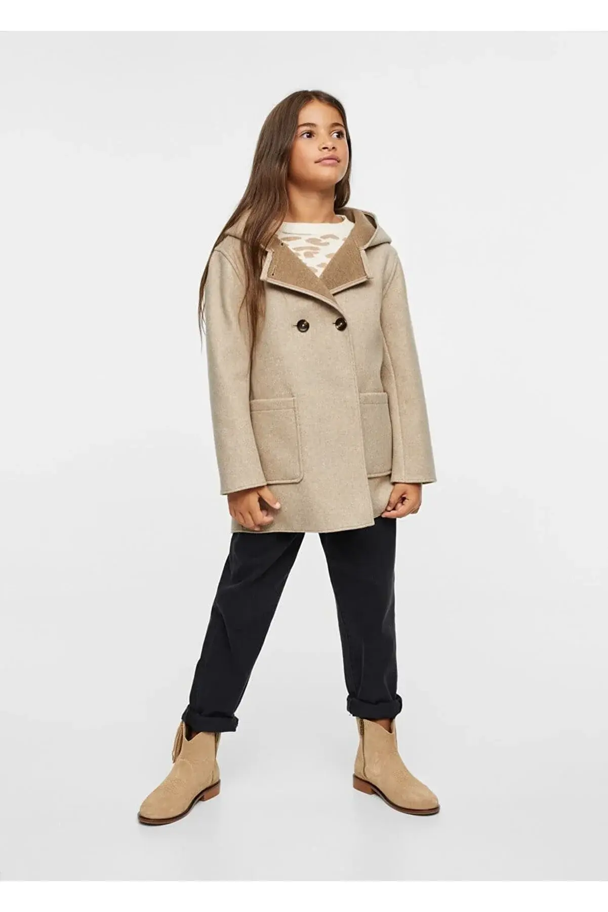 MANGO Kids Kruvaze Kesim Palto