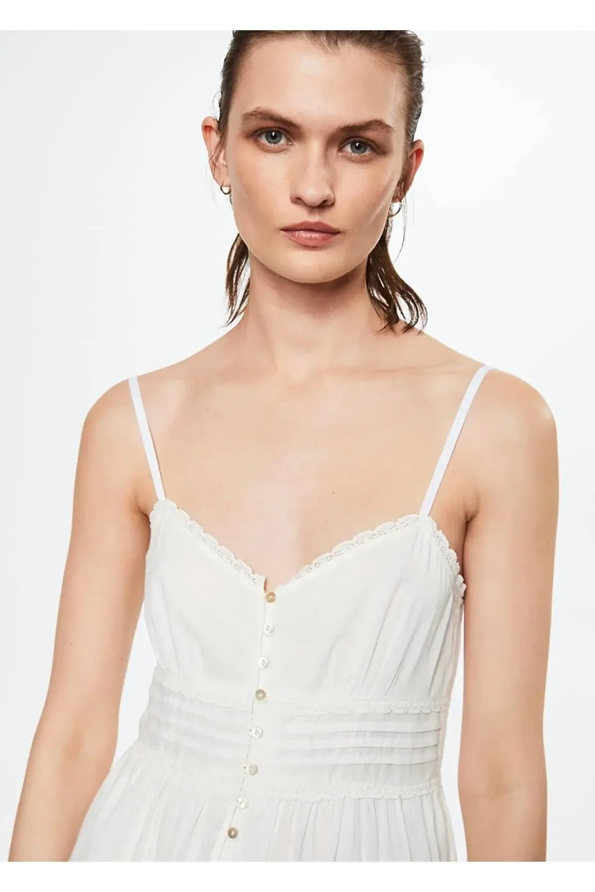 Mango Volanlı Pamuklu Elbise