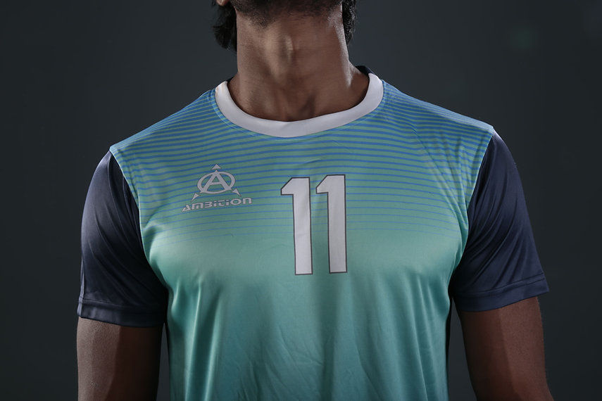 Man in teal #11 athletic shirt