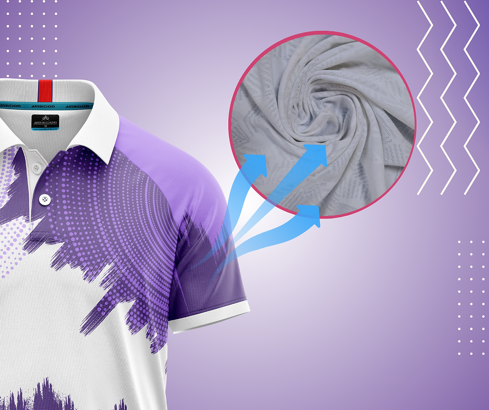 Thumbnail: Purple Raglan Cutting Football jersey Set (AFJS#4): Close-up of breathable fabric