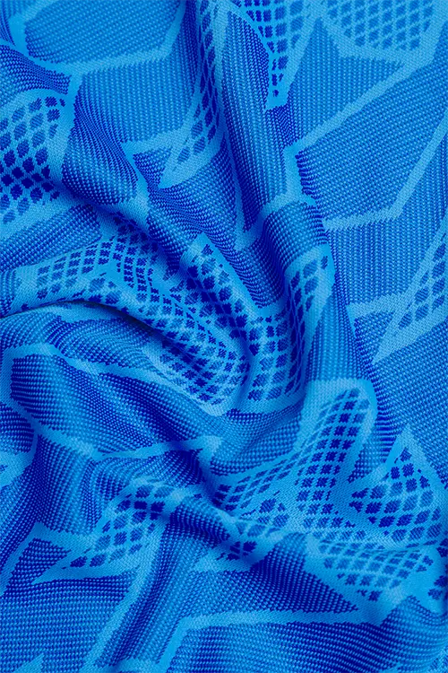 Men Jacquard Slim Fit Athlete AR-FLO Crew Neck Halfsleeve Royal Blue-C432