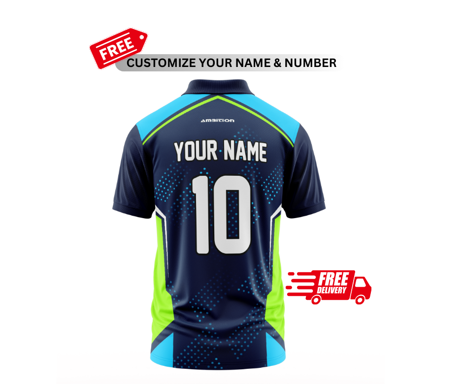 Customizable Cricket Jersey, Free Name & Number,  10, myambitionindia