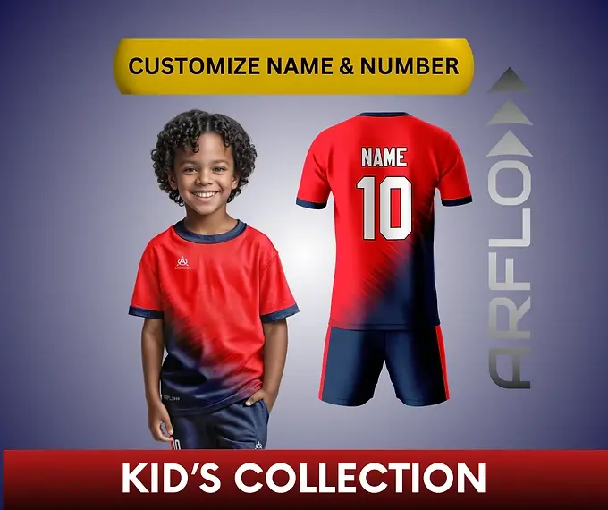 Child's customizable soccer jersey, name, number 10, Kid's Collection