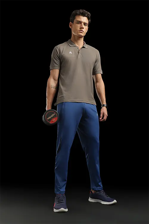 Men Spandex Relaxed Fit Gym 50 Lower Airforce Blue C-T50
