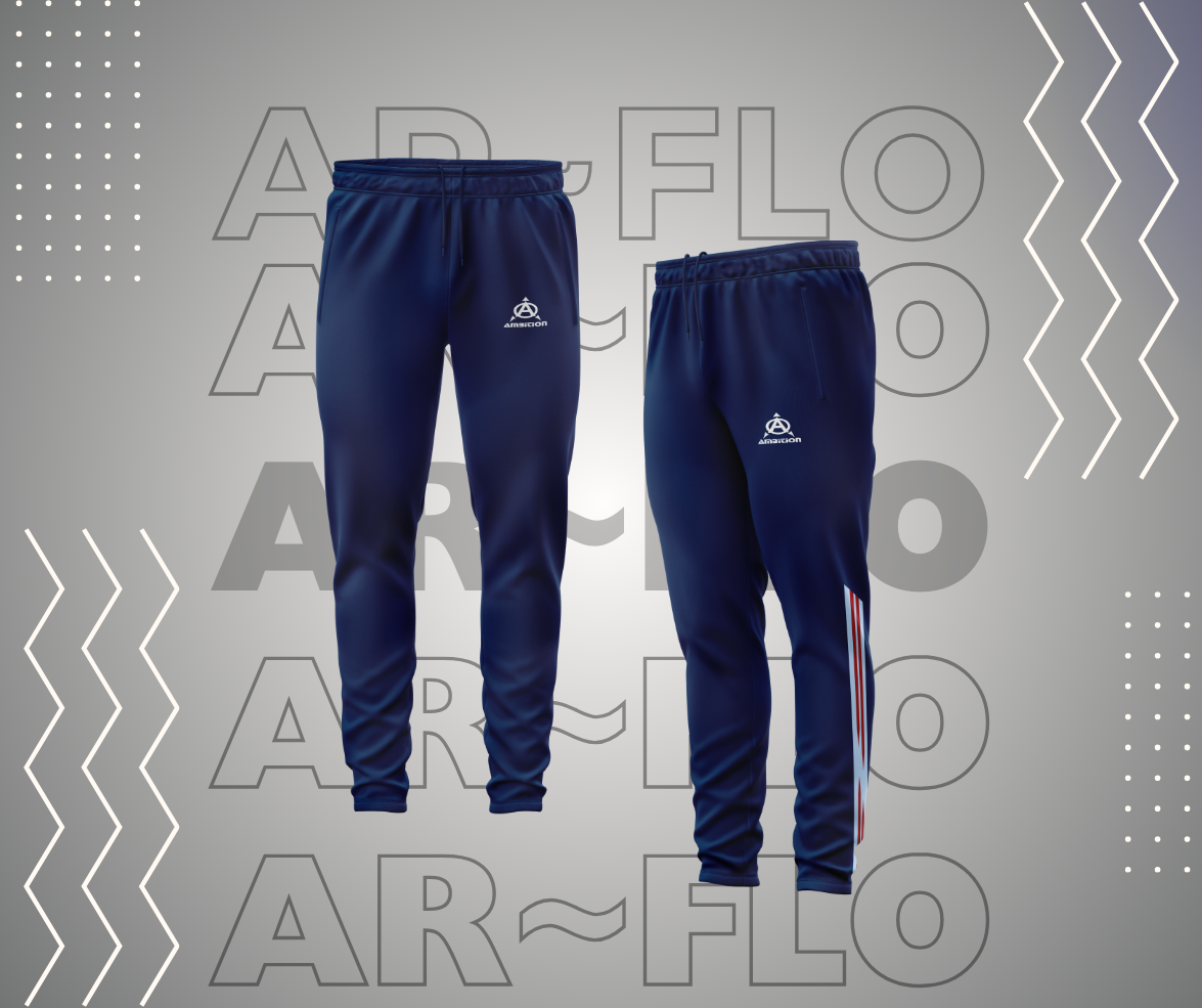 Navy blue football joggers, AR~FLO