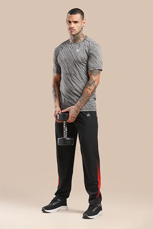 Men Regular Fit Athlete NS Lycra Track Pant Black C-T30