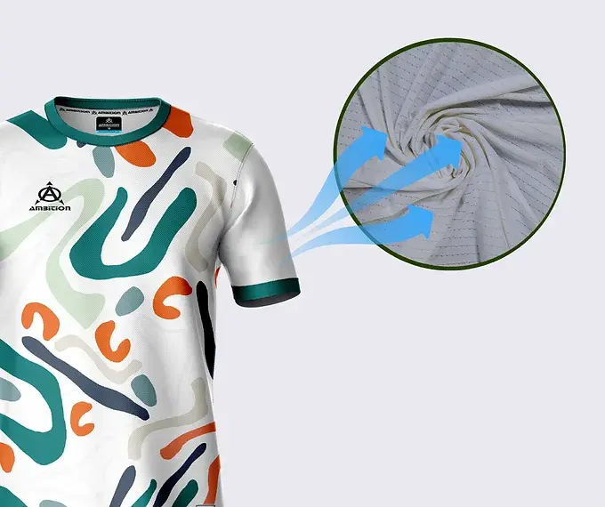 Breathable athletic shirt, abstract design