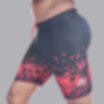 Red and black athletic shorts