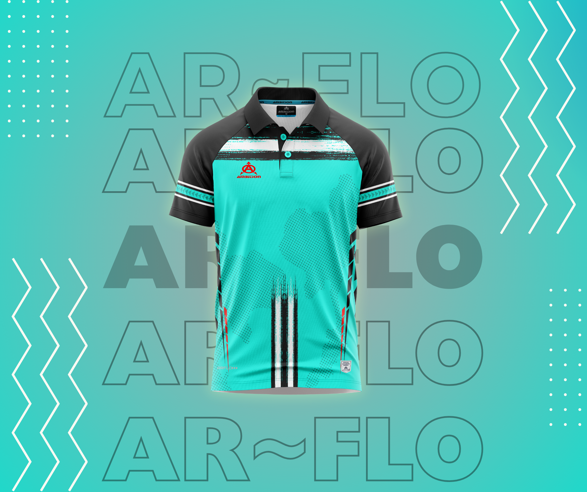 Aqua AR~FLO Adidas polo shirt