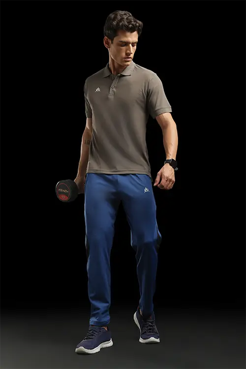 Men Spandex Relaxed Fit Gym 50 Lower Airforce Blue C-T50