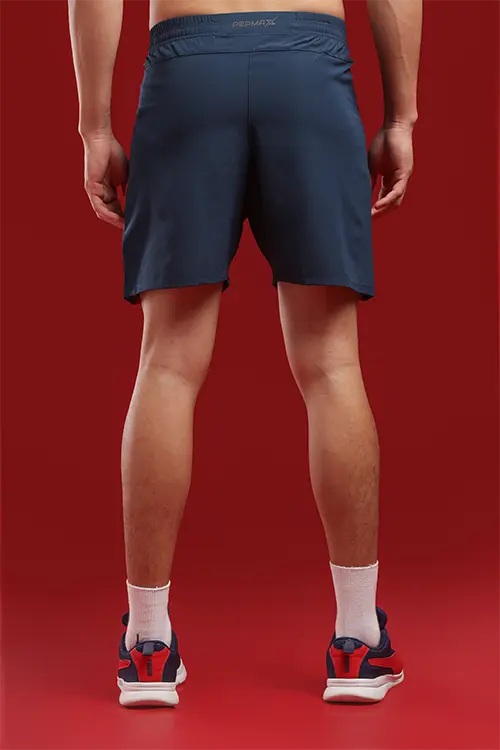 Men Relaxed Fit Airforce Blue Athlete NS Training Shorts 15%-ES45