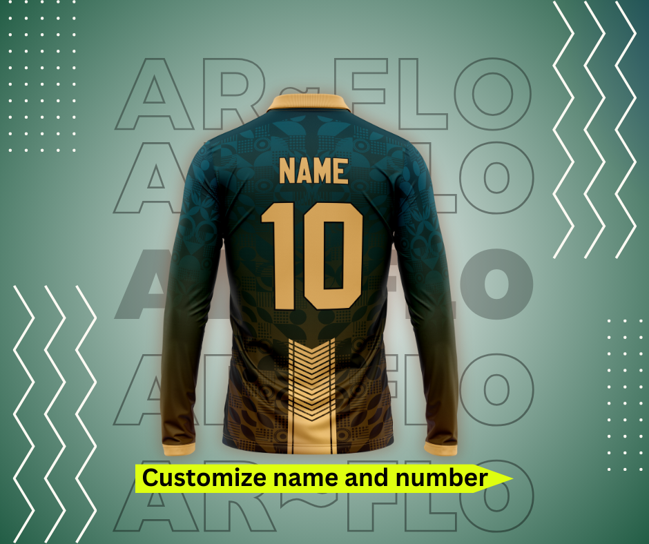 Customizable long-sleeve football jersey, name 10