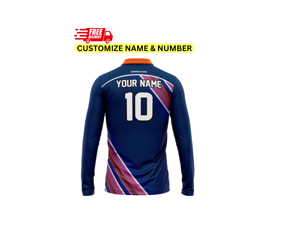 Customizable navy blue football jersey, YOUR NAME 10