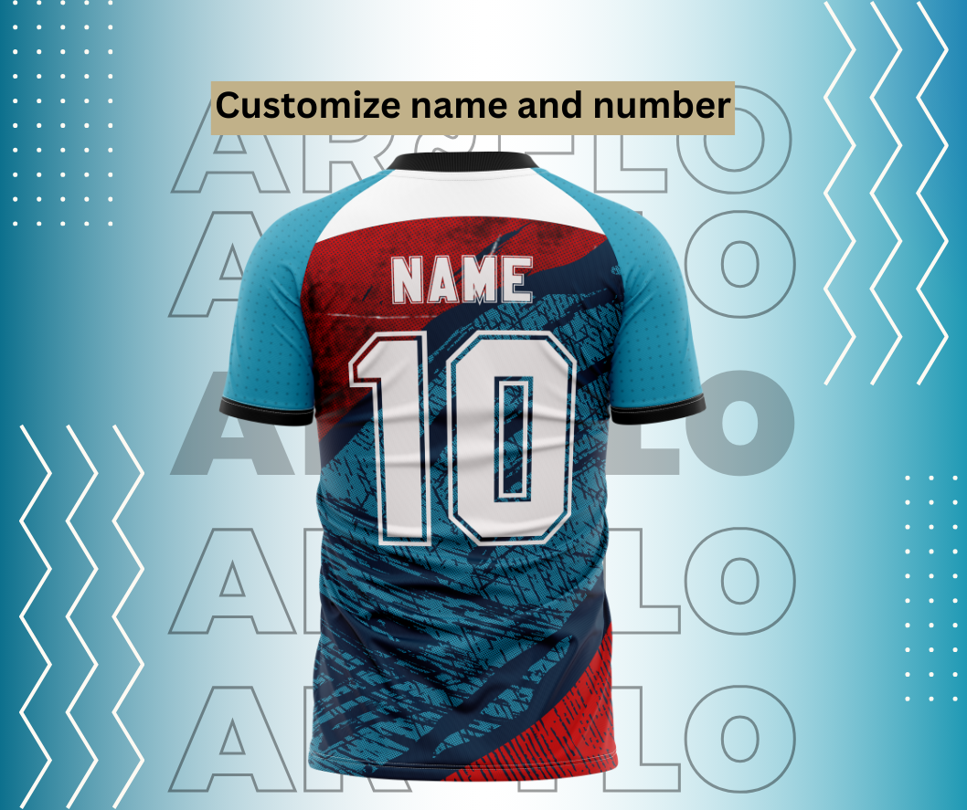 Customizable football jersey, name, number 10