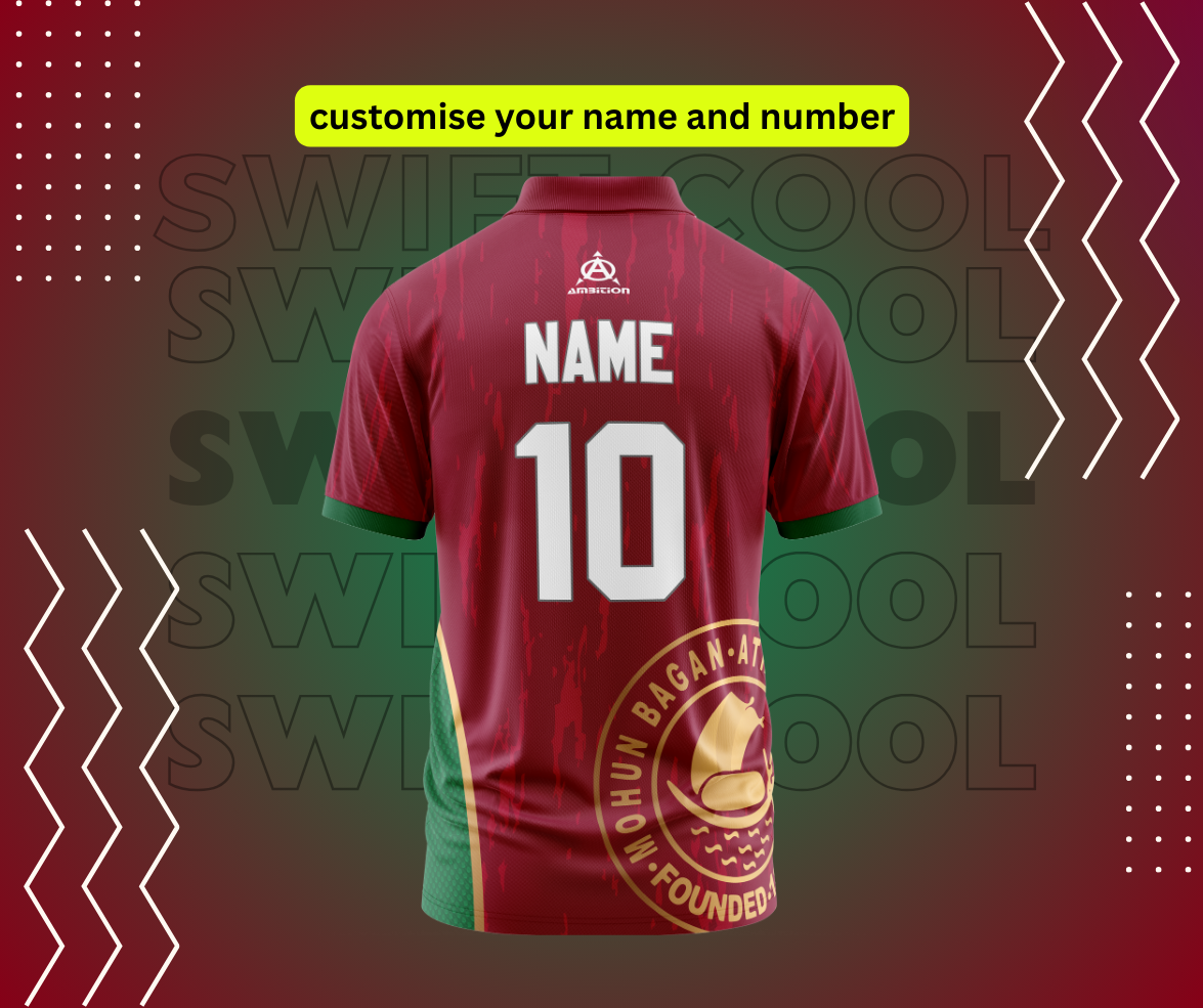 Customizable maroon football jersey, name, number 10