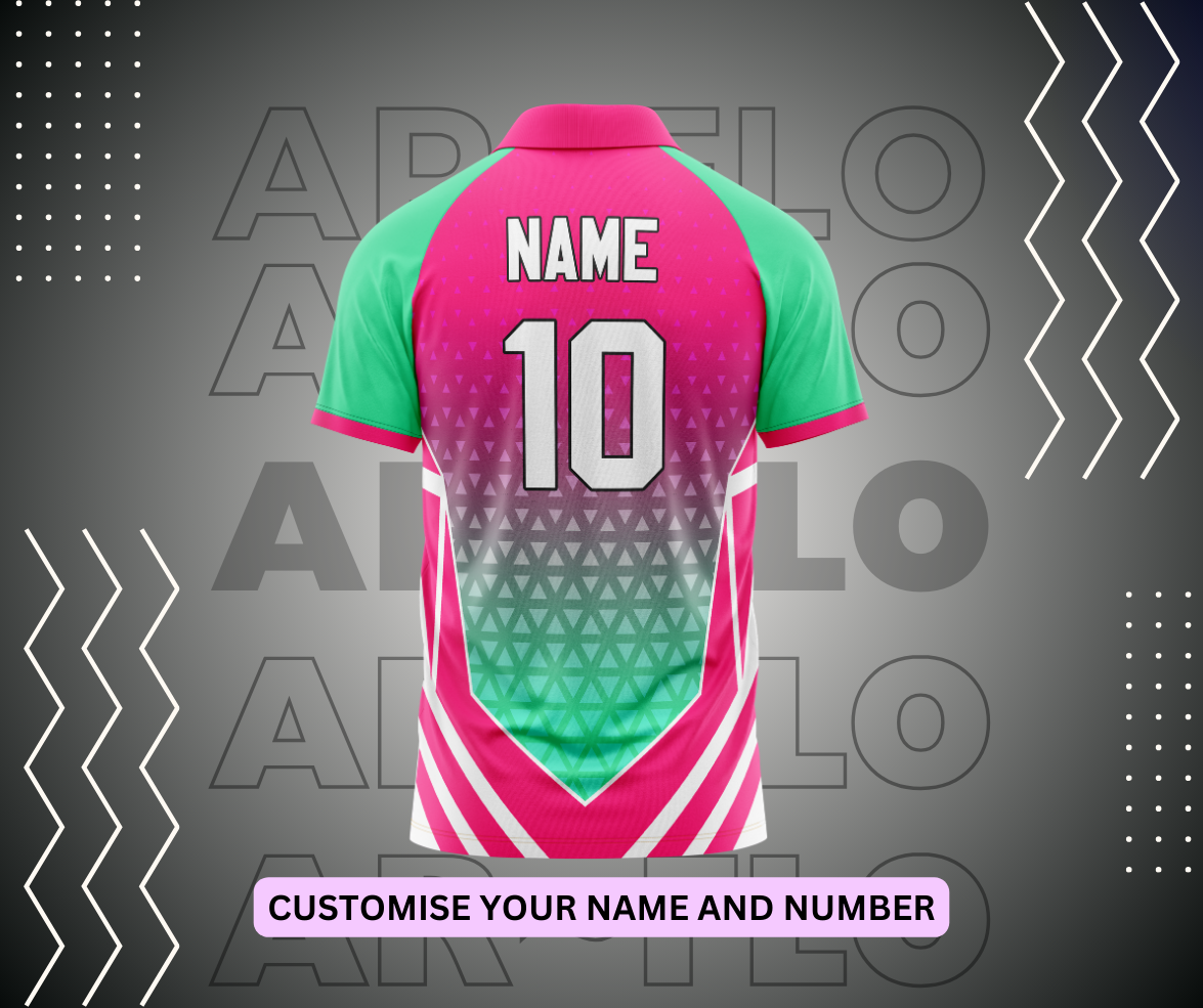 Pink cricket jersey, Name 10, Customize your name and number