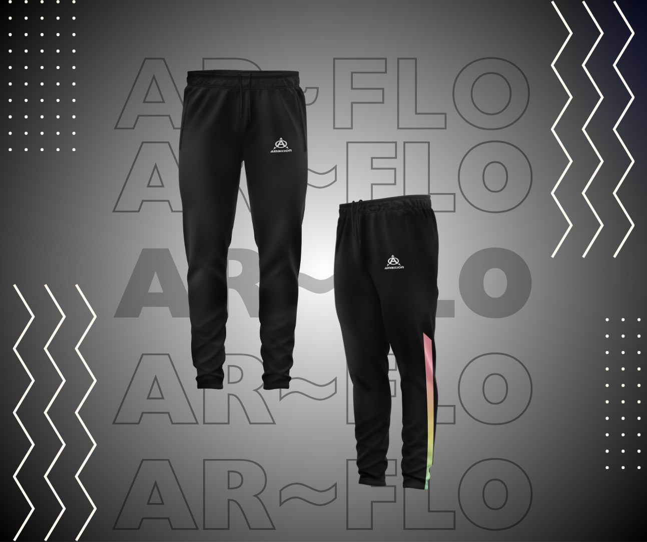Black Adidas joggers with rainbow stripe