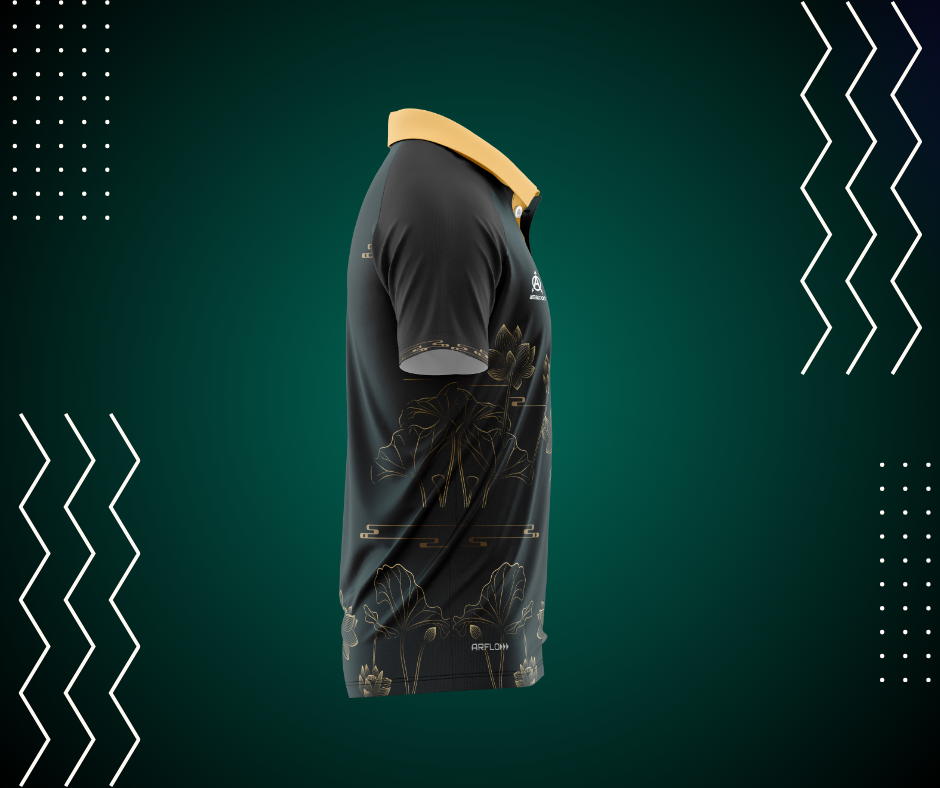 Thumbnail: Black half-sleeve cricket polo shirt