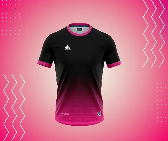 Black and pink gradient sports jersey