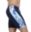 Men's black compression shorts with blue and white pattern
