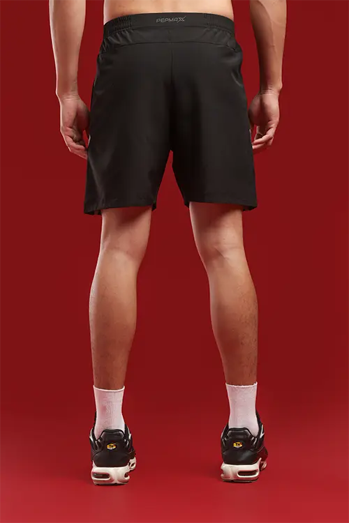 Men Relaxed Fit Black Athlete NS Training Shorts 15%-ES45