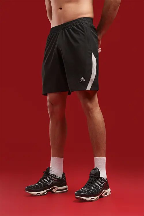 Men Relaxed Fit Black Athlete NS Training Shorts 15%-ES45