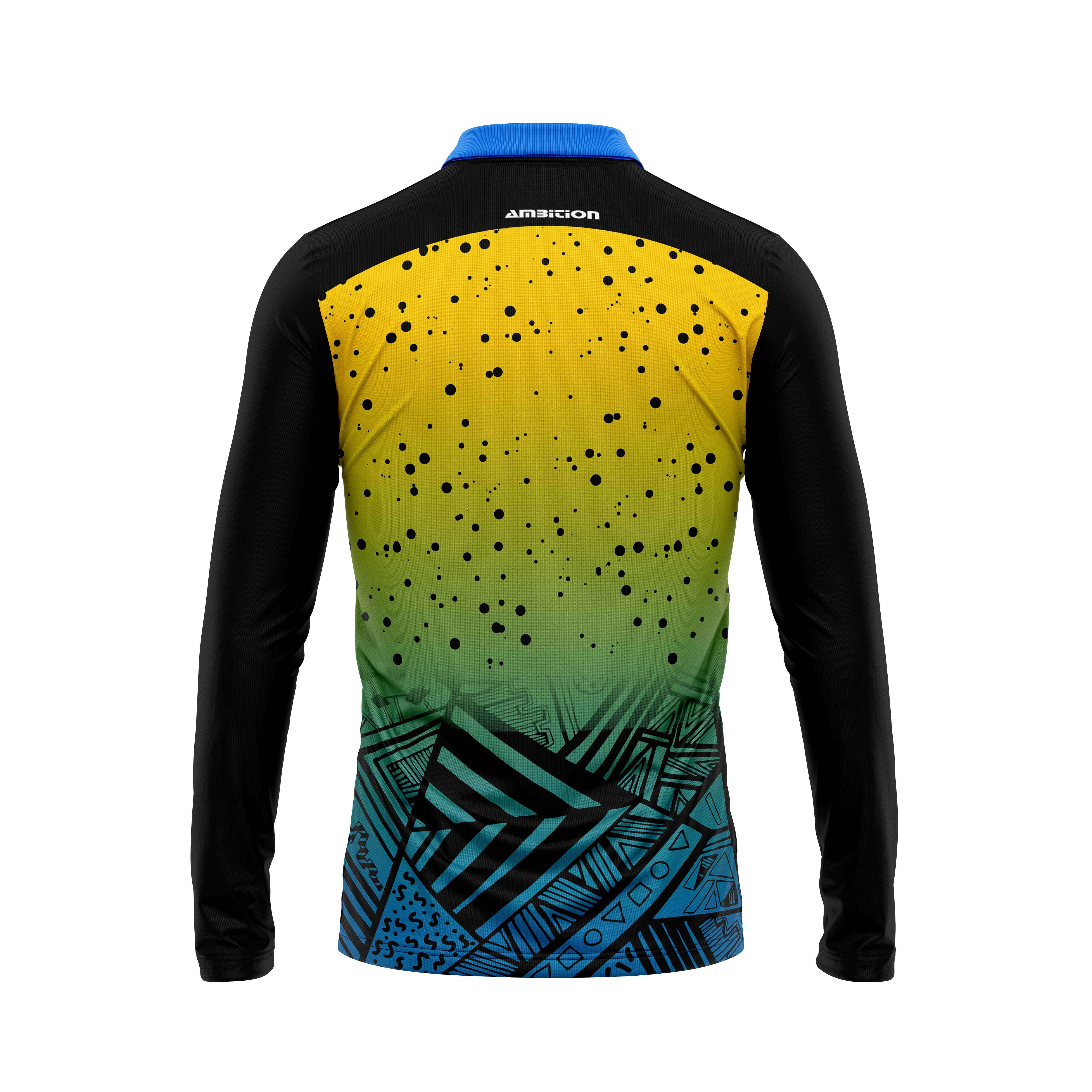 Yellow and black long-sleeve jersey