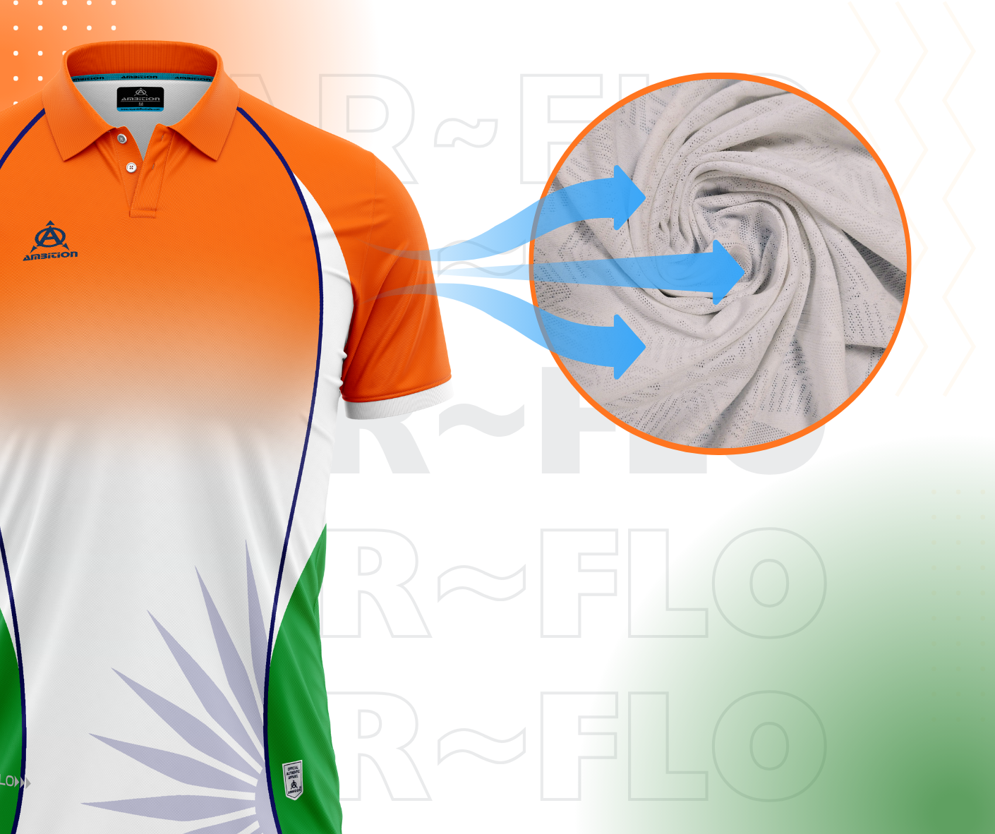 Orange and white breathable sports jersey