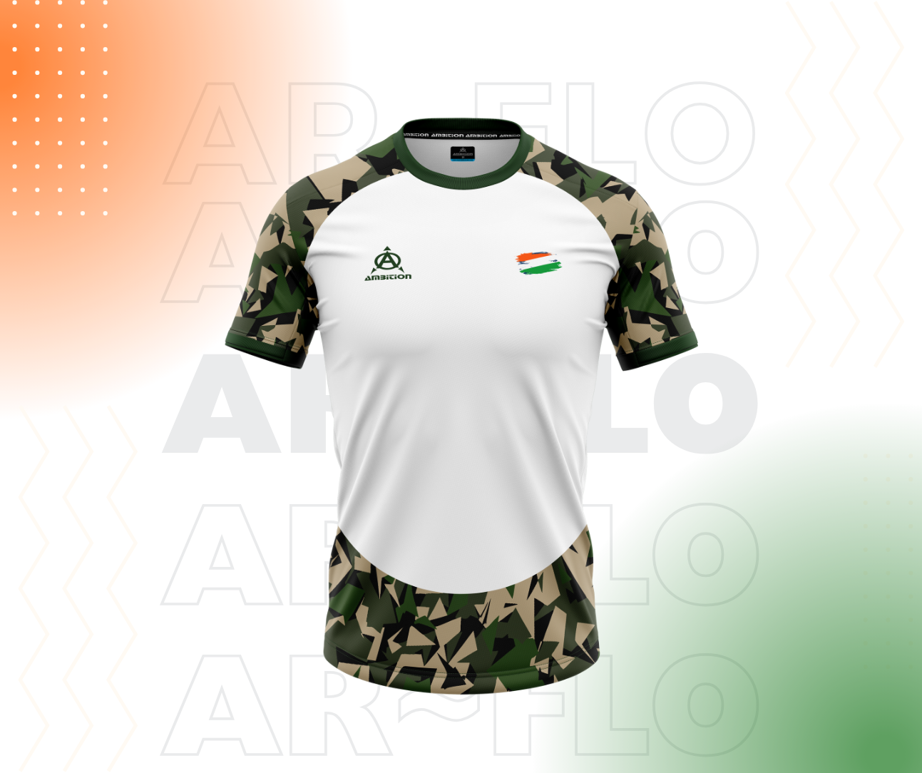 Camouflage and white football jersey