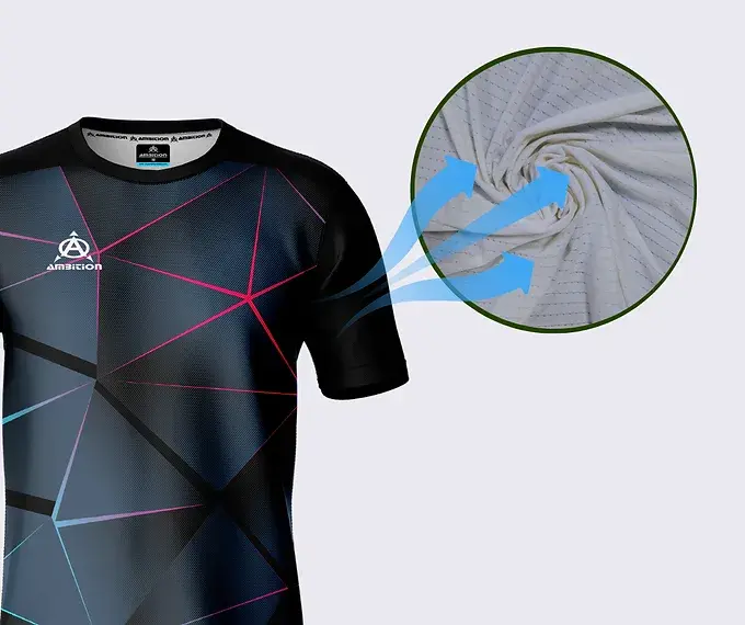 Thumbnail: Breathable N.S Lycra Upper (NSLU-014)  sports shirt, geometric design