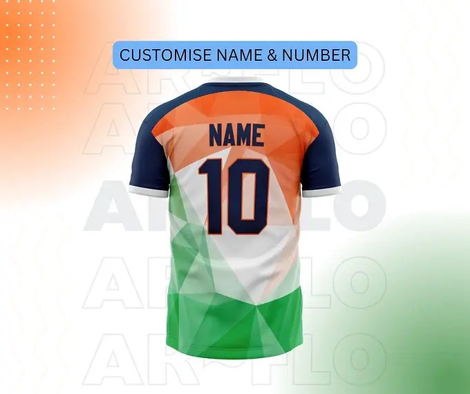 Customisable Indian football jersey, name 10